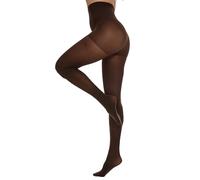 CozyWow Control Top Tights for Women, 80 Denier High Waist Run Resistant Pantyose with Reinforced Toes Soft and Elastic Semi Opaque Stockings 1 Coffee M