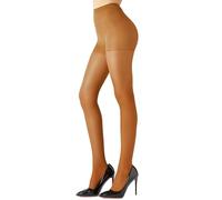 CozyWow Sheer Tights for Women 40 Denier Durable Silky Stockings Control Top Womens Pantyhose with Reinforced Toe Brown-M