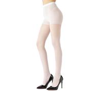 CozyWow Sheer Tights for Women 40 Denier Durable Silky Stockings Control Top Womens Pantyhose with Reinforced Toe White-L