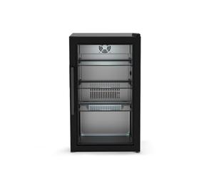 Cozze® Elements Outdoor Refrigerator 63L - Drinks Display Cabinet with Tempered Glass Door, LED Light, Digital Display, 3 Glass Shelves - Compressor Cooling 3-10°C, IP44 Plug