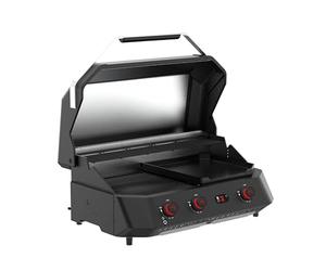 Cozze® G-800 Combo Gas Plancha & Grill 9.5 kW, 3 SS430 Burners, Enamelled Cast Iron Griddle & Grill Grate, 30 mbar, Includes 2 Digital Thermometers