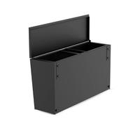 Cozze® Outdoor Kitchen Waste Bin with 2 Compartments - Mounts to Elements Modules, Grill Station & Trolley - Galvanised Steel, Black Powder Coated, 60 x 18.5 x 32 cm