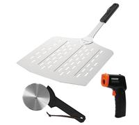 cozze® Pizza Shovel, Thermometer & Pizza Cutter Gift Set - Luxury 3 Piece Set for Pizza Lovers