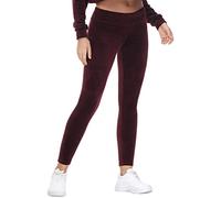 COZZIPLUS Women Velour Legging- High Waisted Buttery Soft Velvet Stretchy Legging, Wine, S