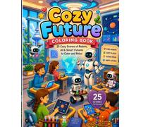 Cozzy Future: 25 Cozy Scenes of Robots, AI & Smart Futures to Color and Relax