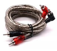 CP 3 meter L shape, easy fit behind TV and small space, 2 RCA to 2 RCA Plug Car Audio,Hi-Fi Audio, TV, DVD, Home amplifier, car System Amplifier Braided Copper Cable, Heat resistance Gray