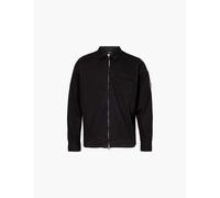 Cp Company Mens Black Brand-lens Regular-fit Cotton Overshirt Xxl