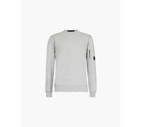 Cp Company Mens Greystone Melange Diagional Long-sleeve Cotton-jersey Sweatshirt Xl