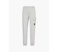 Cp Company Mens Greystone Melange Diagonal Fleece Tapered-leg Cotton-jersey Jogging Bottoms M