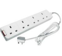 CP Electronics Ced 4-Way Extension Lead 13Amp 5M Neon White Cedts4513M