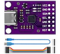 CP2112 MCU-2112 Debug Board, USB to SMBus I2C Communication Module with Type-C Cable + 10CM Male to Female Dupont Cable 10p, 2.0 Type-C 2112 Evaluation Kit Sensor Adapter for Arduino, Raspberry Pi