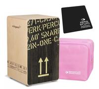 CP404 BLK Cajon + Kepdrum Bag Pink + Kepdrum Seat Pad