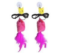 CPAOWEHF 2Pcs Self Entertaining Cats Teaser Toy Squeak Mouse Door Hanging Toy for Indoor Boredom Cats Anxeity Reduce Pet Supply
