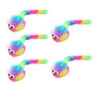 CPAOWEHF 5PCS/Set Cloth Funny Mouse Shape Cat Toy Filled Catmint Cat Toy for Pet Exercise Rainbow Color Cats Running Training Toy