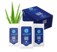 CPAP Mask Wipes by Snugell (12 Pack, 10 sheets/pack) - Perfect for Travel - For Cleaning CPAP Mask and Devices - Unscented 100% Soft Cotton - Skin Safe with Aloe Vera - Fast & Easy Opening Sachets