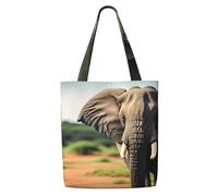 CPAQasg African Elephant Print Large Capacity Canvas Shoulder Bag Tote Lightweight For Beach Travel Everyday Use
