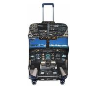 CPAQasg Airplane Cockpit Print Universal Suitcase Cover Elastic Protector Washable Travel Sleeve Luggage Coverage