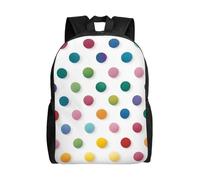 Cpaqasg Blue Polka Dot Pattern Print Adults Large Capacity Waterproof Backpack Stylish Lightweight Hiking Or Commuting