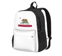 Cpaqasg California State Flag Print Large Capacity Adult Backpack Waterproof Travel For Work Commute Outdoor Ddaily Use