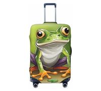 CPAQasg Cartoon Frog Print Universal Suitcase Cover Elastic Protector Washable Travel Sleeve Luggage Coverage