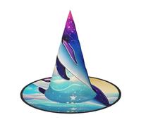 CPAQasg Colorful Starry Sky Ocean Dolphin Print Carnival Party Hat Season Hat For Adults Festive Cosplay Costume Accessory Wear