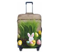 CPAQasg Easter Egg Bunny Grass Wooden Print Universal Suitcase Cover Elastic Protector Washable Travel Sleeve Luggage Coverage