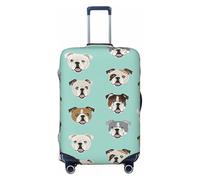 CPAQasg English Bulldog Faces Print Universal Suitcase Cover Elastic Protector Washable Travel Sleeve Luggage Coverage