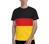 CPAQasg German Flag Print Men Short Sleeve T-Shirt Casual Summer Wear Breathable Comfortable Everyday Use Black