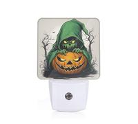 CPAQasg Green Ghost Horror Halloween Pumpkin 1 Print Night Light for Home Decor Bedroom Hallway Bathroom for Nightlight Illumination