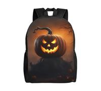 Cpaqasg Halloween Ghost Pumpkin 1 Print Adults Large Capacity Waterproof Backpack Stylish Lightweight Hiking Or Commuting