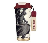 CPAQasg Halloween Witch Flying 1 Print Stainless Steel Coffee Cup Drinkware Beverages Cold Camping Office Travel Mug