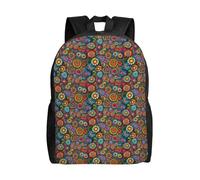 Cpaqasg Hippie Pattern Print Adults Large Capacity Waterproof Backpack Stylish Lightweight Hiking Or Commuting