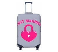 CPAQasg Just Married Print Universal Suitcase Cover Elastic Protector Washable Travel Sleeve Luggage Coverage