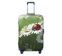 CPAQasg Ladybug On Daisy Flower Print Universal Suitcase Cover Elastic Protector Washable Travel Sleeve Luggage Coverage
