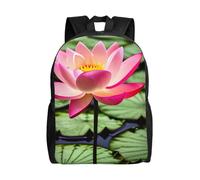 Cpaqasg Lotus Flower Print Adults Large Capacity Waterproof Backpack Stylish Lightweight Hiking Or Commuting