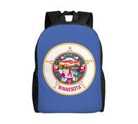 Cpaqasg Minnesota State Flag Print Adults Large Capacity Waterproof Backpack Stylish Lightweight Hiking Or Commuting