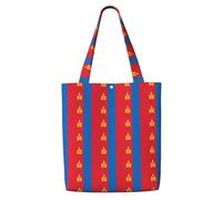CPAQasg Mongolian Flag Print Large Capacity Canvas Shoulder Bag Tote Lightweight For Beach Travel Everyday Use