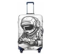CPAQasg Monochrome Sketch Style Gaming Print Universal Suitcase Cover Elastic Protector Washable Travel Sleeve Luggage Coverage