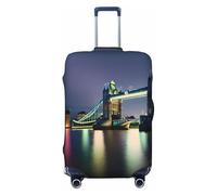 CPAQasg Night London Tower Bridge Print Universal Suitcase Cover Elastic Protector Washable Travel Sleeve Luggage Coverage