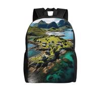 Cpaqasg Norway Islands Print Adults Large Capacity Waterproof Backpack Stylish Lightweight Hiking Or Commuting