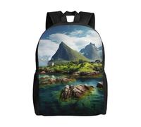 Cpaqasg Norway Islands Print Adults Large Capacity Waterproof Backpack Stylish Lightweight Hiking Or Commuting