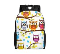 Cpaqasg Owls On Tree Branches Print Adults Large Capacity Waterproof Backpack Stylish Lightweight Hiking Or Commuting
