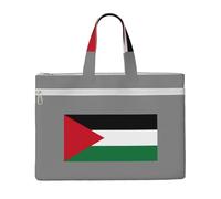 CPAQasg Palestinian Flag Print Large Capacity Canvas Tote File Bag For Documents Office Supplies Business Meetings