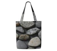 CPAQasg Pebble Stone Pattern Print Large Capacity Canvas Shoulder Bag Tote Lightweight For Beach Travel Everyday Use