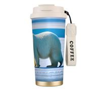 CPAQasg Polar Bear Ice Print Stainless Steel Coffee Cup Drinkware Beverages Cold Camping Office Travel Mug
