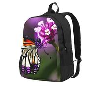 Cpaqasg Purple Plum Butterfly Print Large Capacity Adult Backpack Waterproof Travel For Work Commute Outdoor Ddaily Use