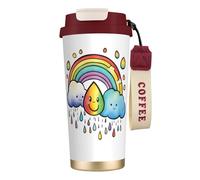 CPAQasg Rainbow Clouds Raindrop 1 Print Stainless Steel Coffee Cup Drinkware Beverages Cold Camping Office Travel Mug