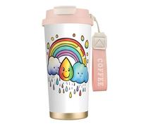 CPAQasg Rainbow Clouds Raindrop 1 Print Stainless Steel Coffee Cup Drinkware Beverages Cold Camping Office Travel Mug