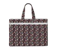 CPAQasg Sugar Skulls Print Large Capacity Canvas Tote File Bag For Documents Office Supplies Business Meetings
