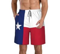 CPAQasg Texas State Flag Print Comfortable Shorts Practical Swim Trunks Summer Holidays Beach Days Casual Outings White
